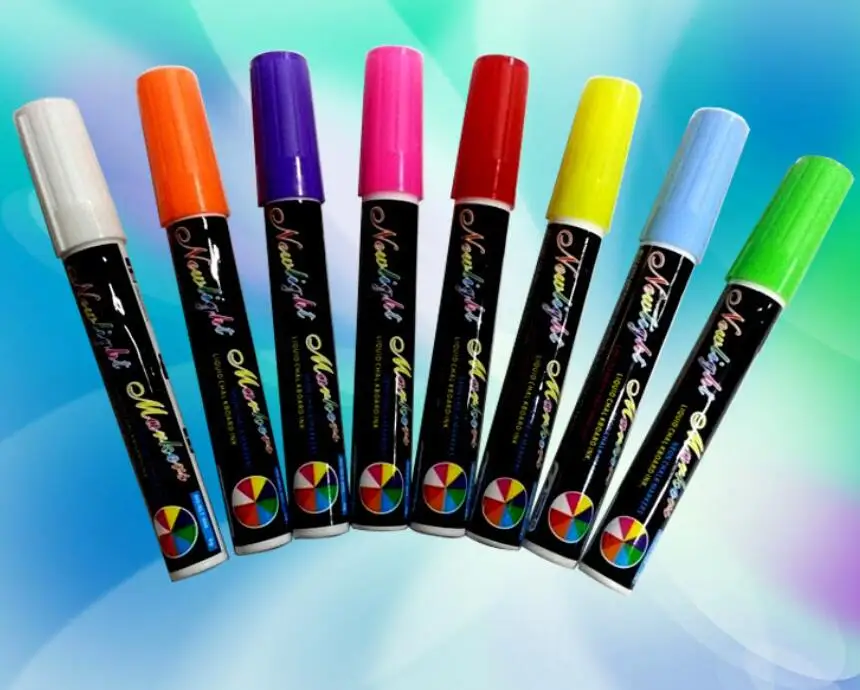 8Pcs/Set 8 Color Erasable Liquid Chalk Highlighter Fluorescent Neon