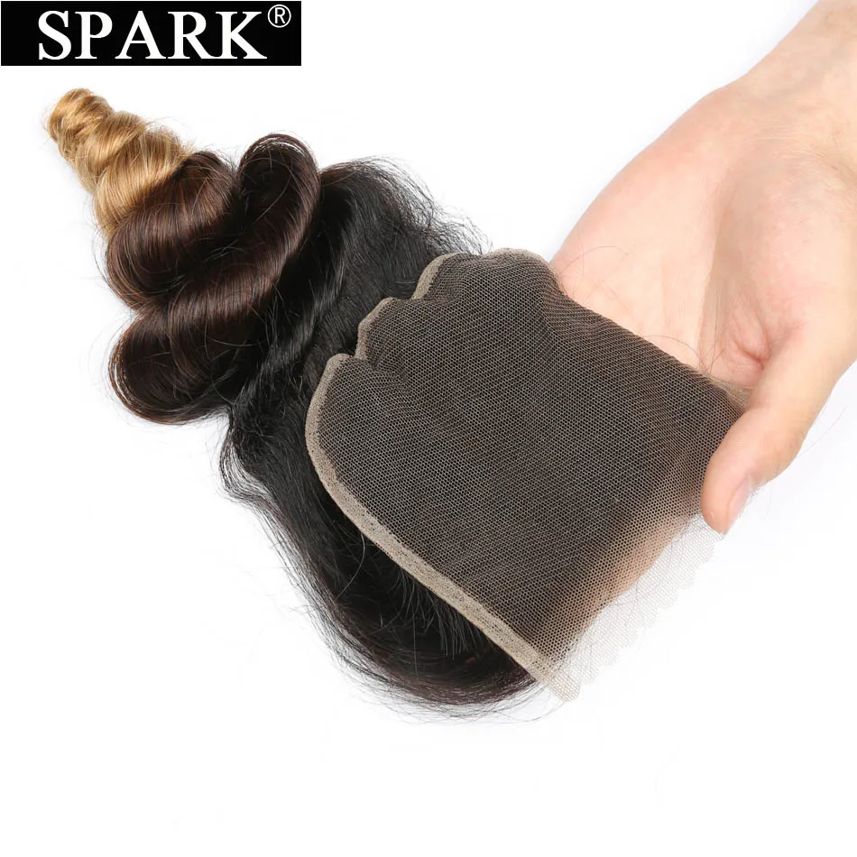 Spark Ombre бразильские свободные волнистые человеческие волосы на шнуровке 8-22 дюйма 1B/30& 1B/27 цветов remy волосы для наращивания пряди