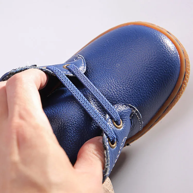 PEKNY BOSA/Брендовая детская кожаная обувь; детская босиком обувь на мягкой подошве для мальчиков; обувь из натуральной кожи; кроссовки для девочек; цвет коричневый, синий