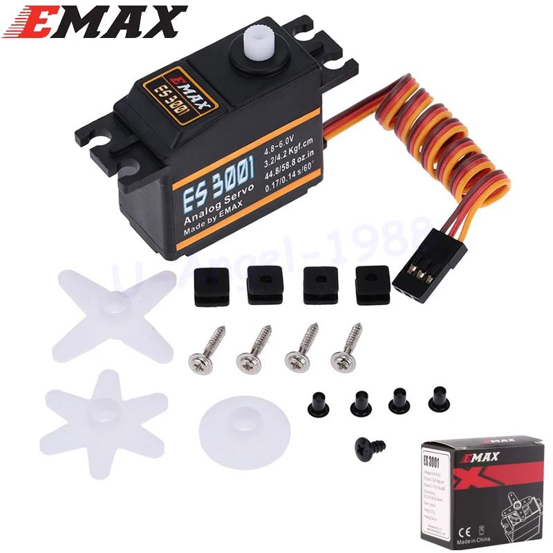 4x EMAX ES3001 Стандартный 43g сервопривод для RC вертолета лодки самолета (ES08A ES08MA ES08MD