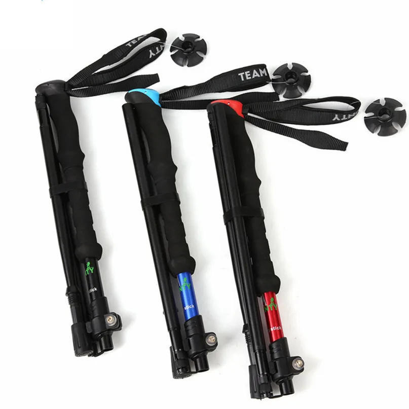 Alpenstocks Trekking Polo Hike Walking Stick Nordic Walk Cane Aluminum Ski Camp Telescopic Baton Outdoor Camping Equipment #3J#F (10)