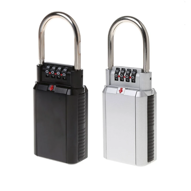 

OOTDTY Keyed Locks Secret Security Padlock Key Storage Box Organizer Zinc Alloy Safety Lock with 4 Digit Combination Password