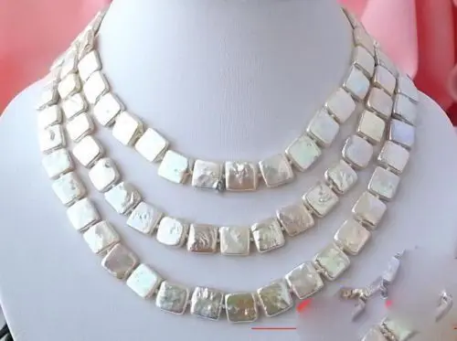 

50" 12MM WHITE SQUARE FW CULTURED PEARL NECKLACE