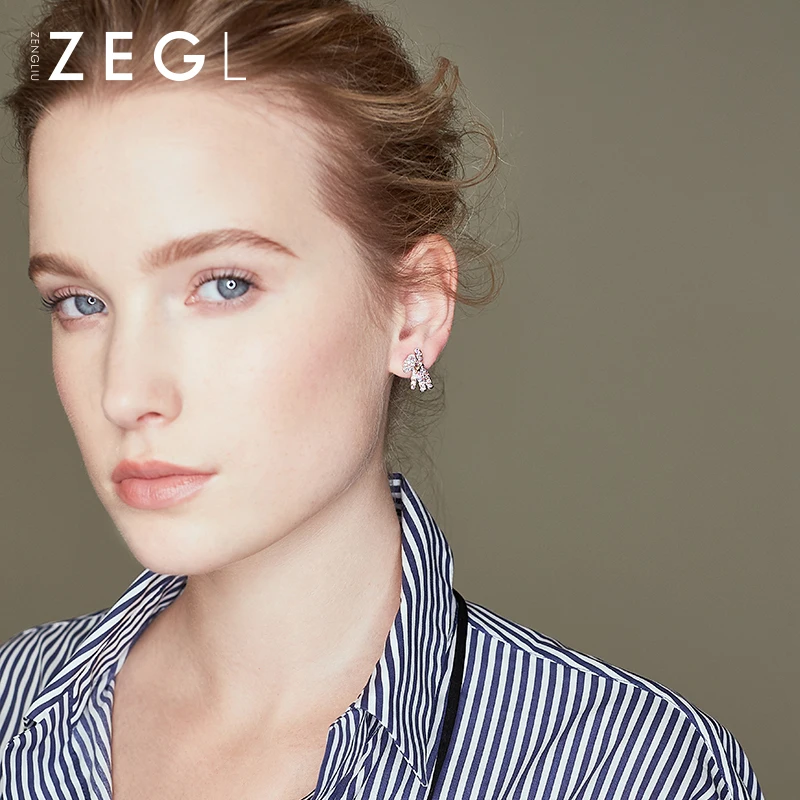 ZEGL пирсинг для круглого лица клипсы ушей женщин длинные темпераментные