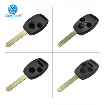 

OkeyTech 2/3/+Panic Button Uncut Blade Remote Key Shell Cover Case Fob for Honda Odyssey Rigeline Accord Civic CRV Pilot Insight