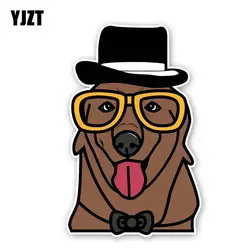 YJZT 9,9 см * 15,6 см собаки с галстуком ПВХ автомобиля Стикеры наклейка 12-300451