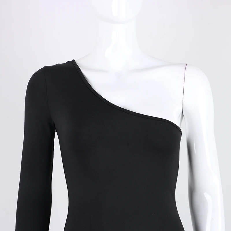 spring long sleeve elastic slim wrap mini dress red black white (1)