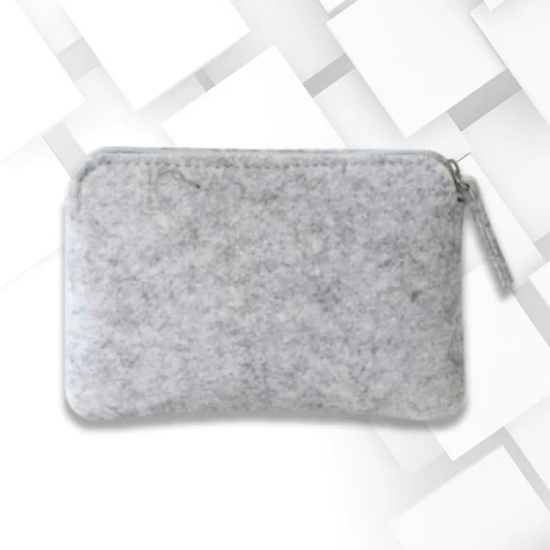 

2018 Cheap Large Coin Purse Felt Wallet Women Men Gift Change Money Bag Credit Card ID Holder Square Wallets Solid Grey Green