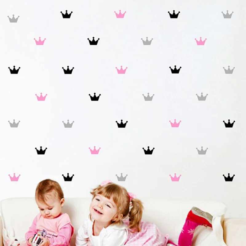 

15PCS/Set Free shipping Crown Wall Sticker Princess Baby Girls Wall Decor Pattern Wall Paste Sticker For Kid's Bedroom Decorate