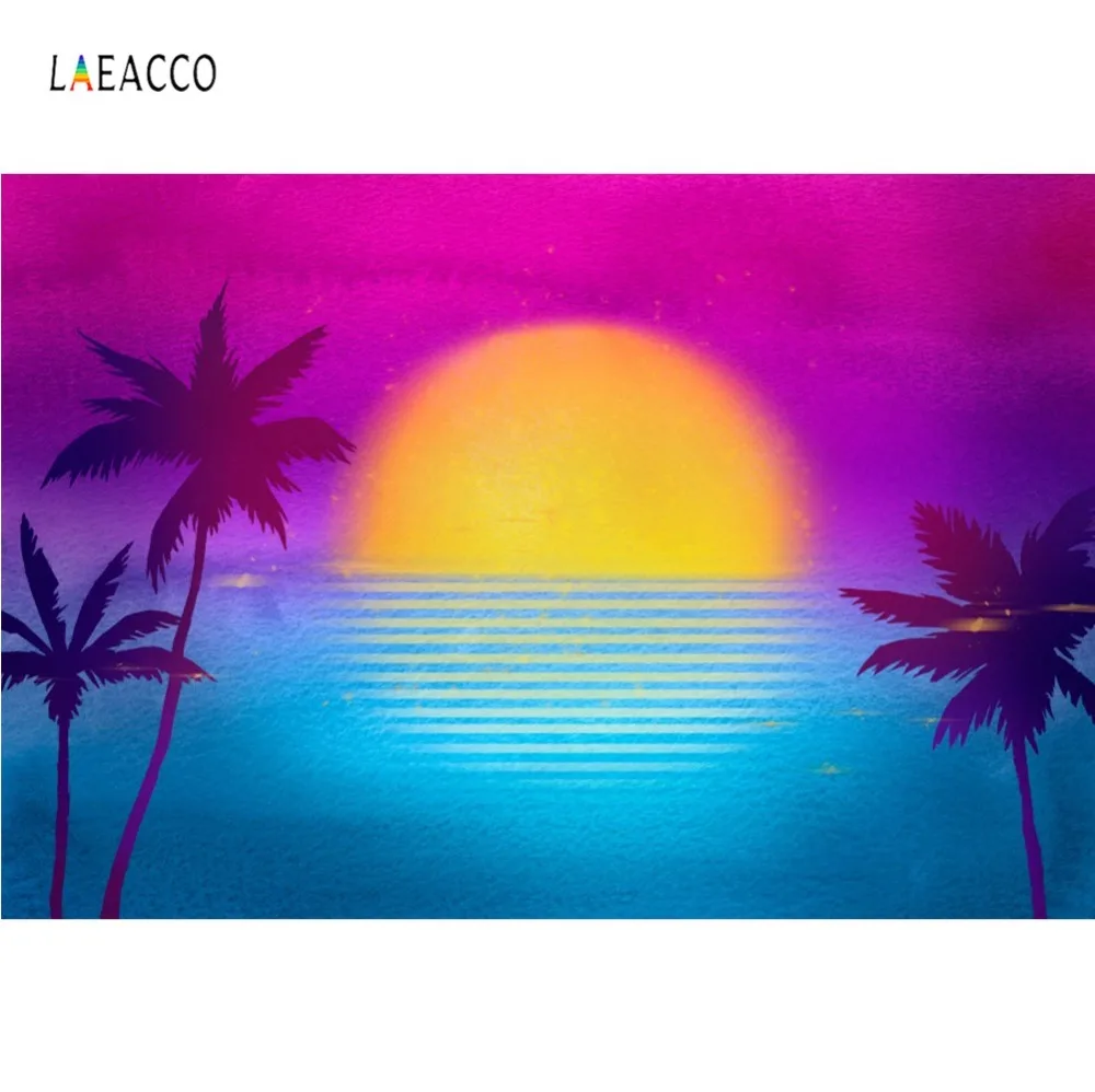 

Tropical Backdrops Palm Tree Sea Beach Sunset Holiday Summer Dark Night Scenic Photography Backgrounds Photocall Photo Studio