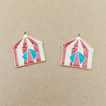 

10pcs 18x20mm tent charm enamel charm for jewelry making fashion charm earring pendant