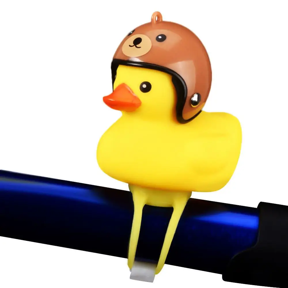 Duck Shape Bicycle Bells Shining Cartoon Yellow Silicone Gel Mountain