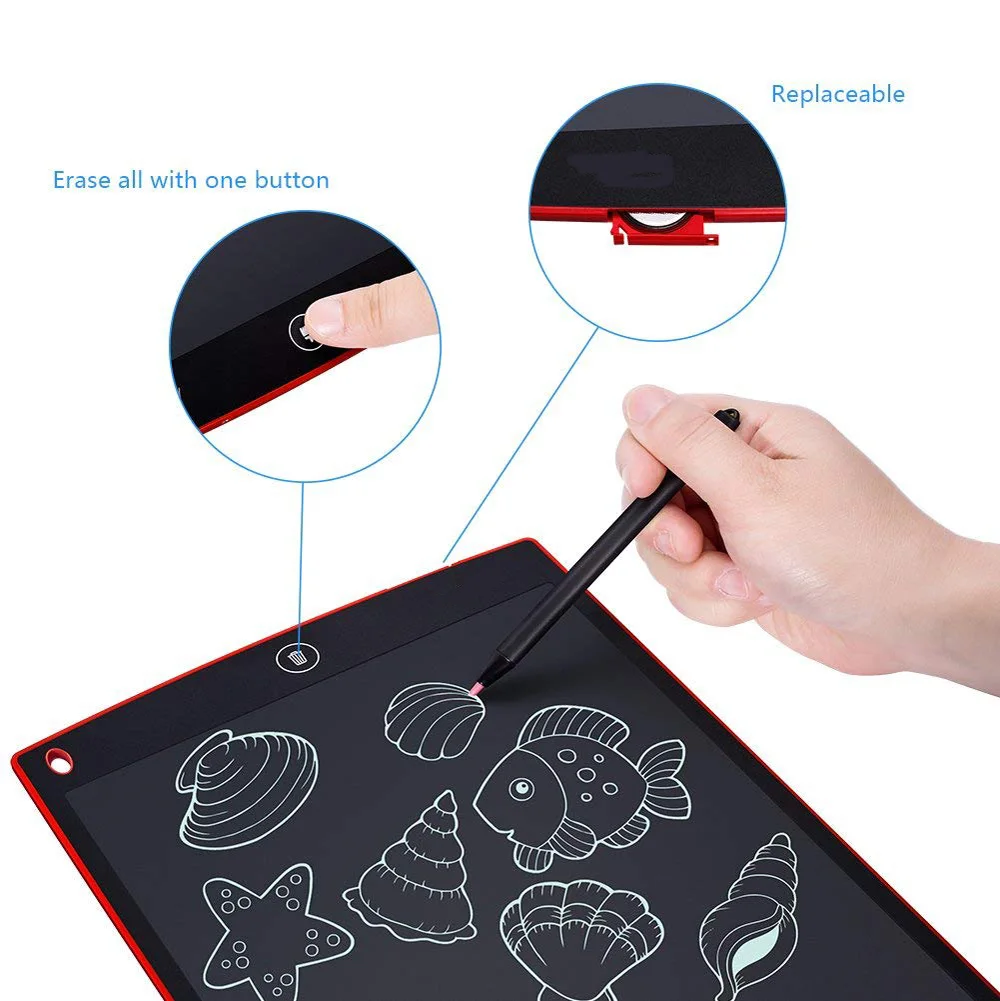 12 Portable Smart LCD Writing Tablet Electronic Notepad Drawing Graphics Board With Stylus Pen With Battery 3
