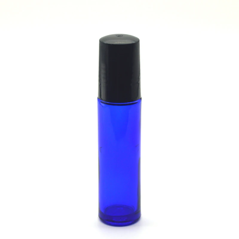 

1pcs 10ml Roll Glass Bottle On Empty Perfume Essential Oil Blue Bottle 10ml Test Stainless Steel Roll-On Vial
