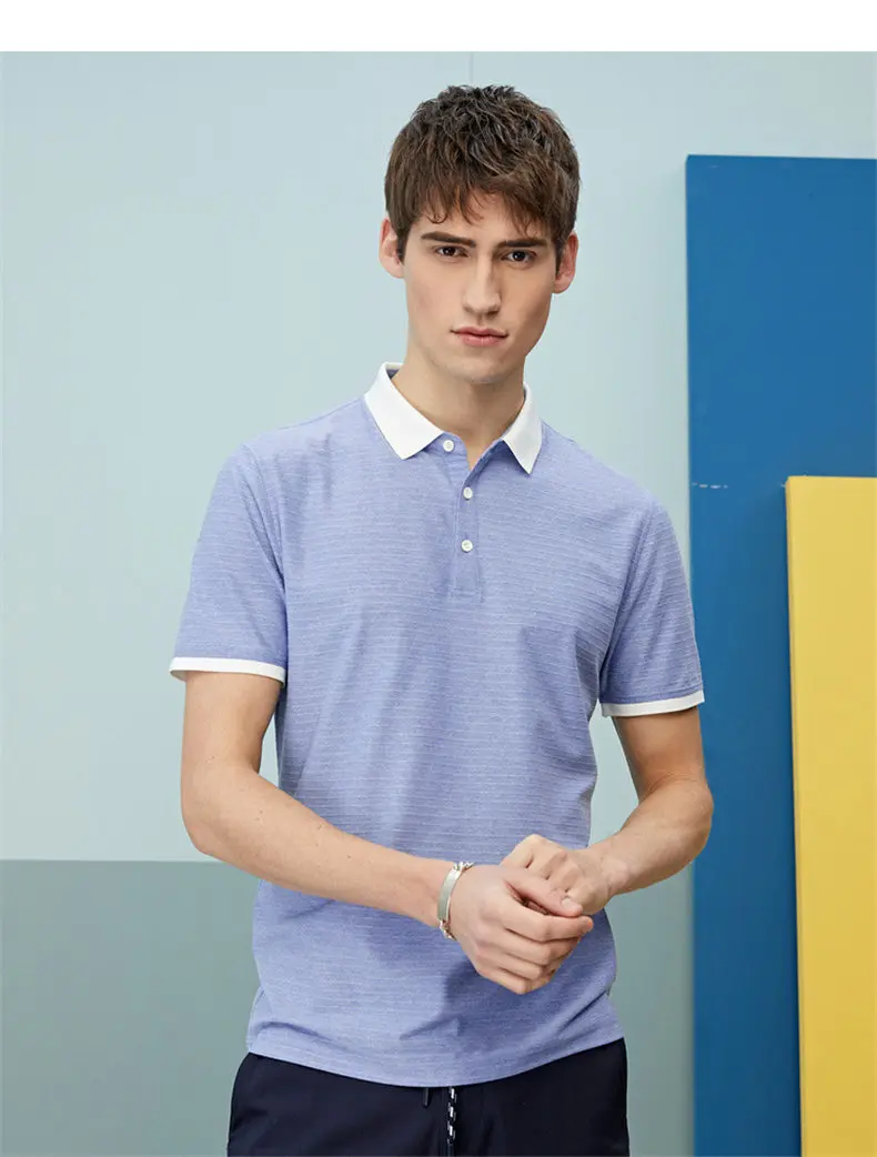Men Polos Quality Cotton Knit Summer Breathable Short Sleeve Striped Polo Male Sweater Pullover Trun-down Collar MuLS Brand 2019 06