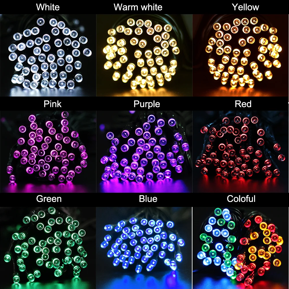 Solar powered LED String Fairy Lights 7M 12M 22M Solar String Light for Outdoor Garden party Christmas Xmas Light decoration in LED String from Lights