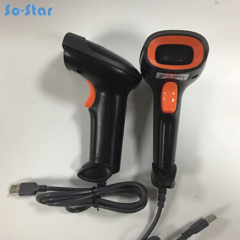 1D 2D الليزر الباركود الماسح الضوئي المحمولة الباركود المسح USB 1.8 m كابل قارئ شفرة التّعرّف لسوبر ماركت POS