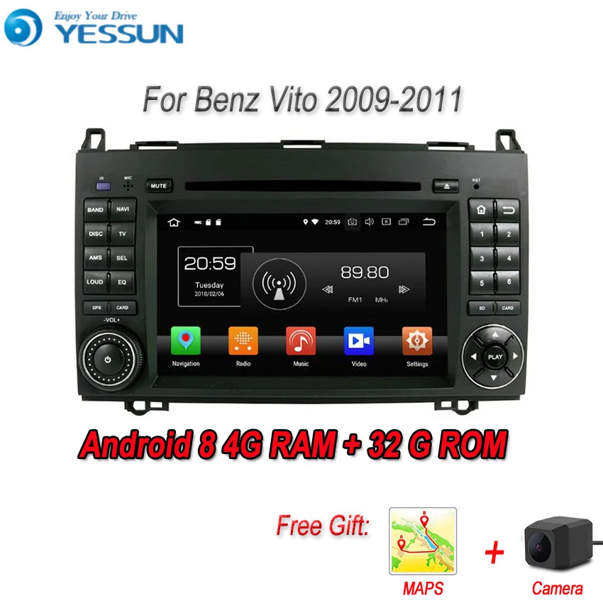 

YESSUN Android 8.0 4G RAM For Benz Vito 2009~2011 Car Navigation GPS Multimedia Player mirror link Radio Touch Screen Autoradio