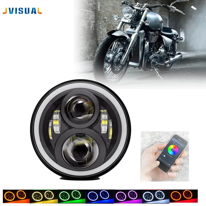 DOT RGB60W 7 дюймов 883 светодиодные фары проектор для Harley Davi Ultra Classic Electra Glide Street Fat Boy Road