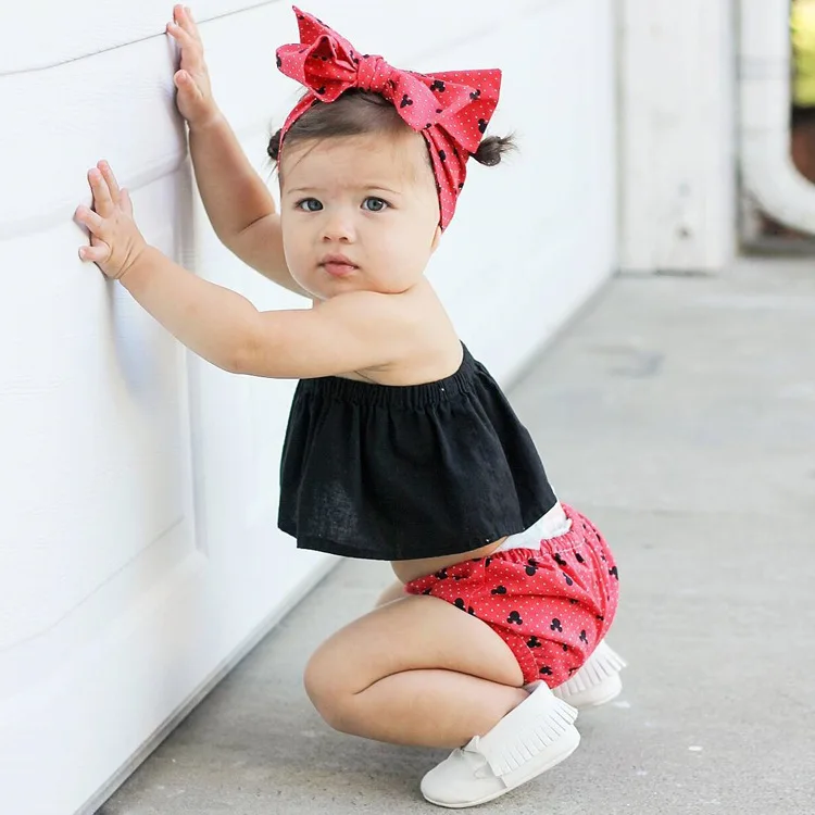 Fashion Summer Baby Clothing Newborn Baby Girl Off shoulder Crop Tube Tops T-shirt Tops Fashion Princess Kids Sunsuit Clothes (2)