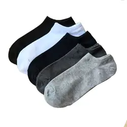 100% хлопок черные короткие носки для мужчин весна лето тонкие низкие-топ короткие мужские носки size39-43 высокое качество Sox 5 пар/лот 2019