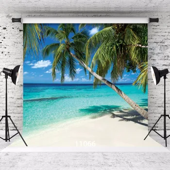 

SJOLOON summer beach photography background sea trees beach and blue sky Background picture fond photocall studio vinyl props