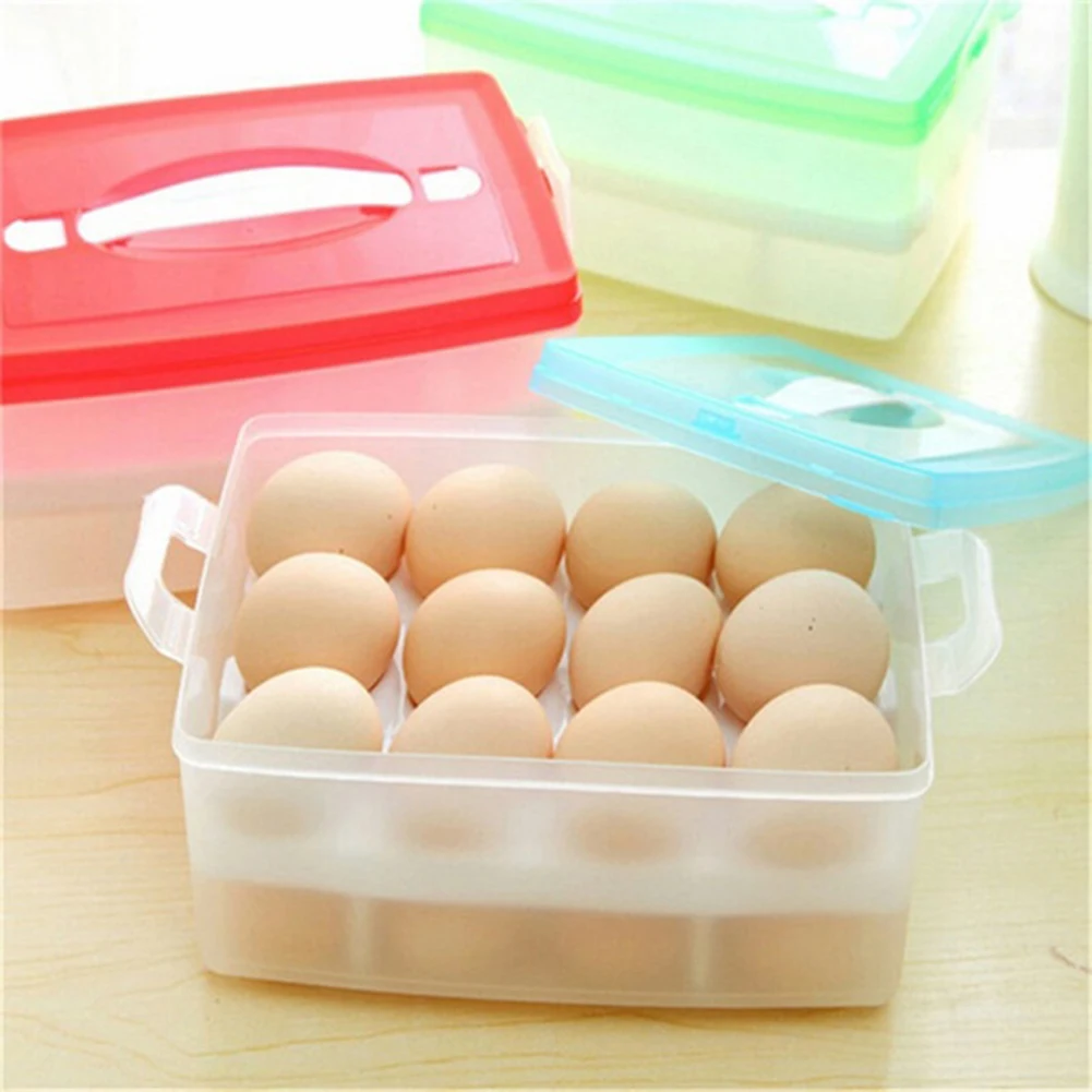 Refrigerator Storage Box Two Layer Plastic Food Chicken Eggs Holder