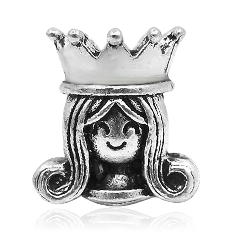 45 стильных европейских серебряных сплавов бусинки с большими отверстиями подходят к оригиналу Pandora талисманы Браслет безделушка ювелирные изделия для женщин - Цвет: queen