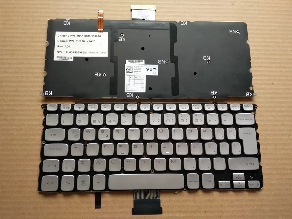 

New TR Turkish Keyboard For DELL XPS 14Z L412Z 15Z L511Z replacement keyboard TR layout silver With backlit Laptop Keyboard