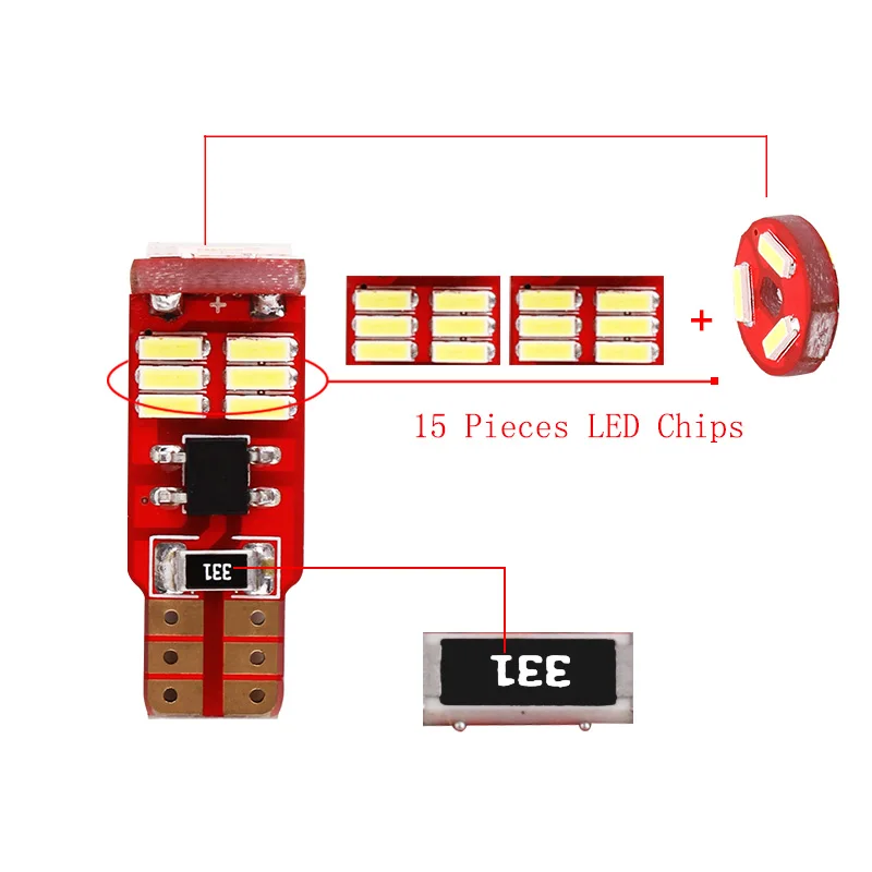 T10 W5W светодиодный 194 168 Canbus Error Free 15 SMD 4014 автомобиль Подсветка салона супер яркий