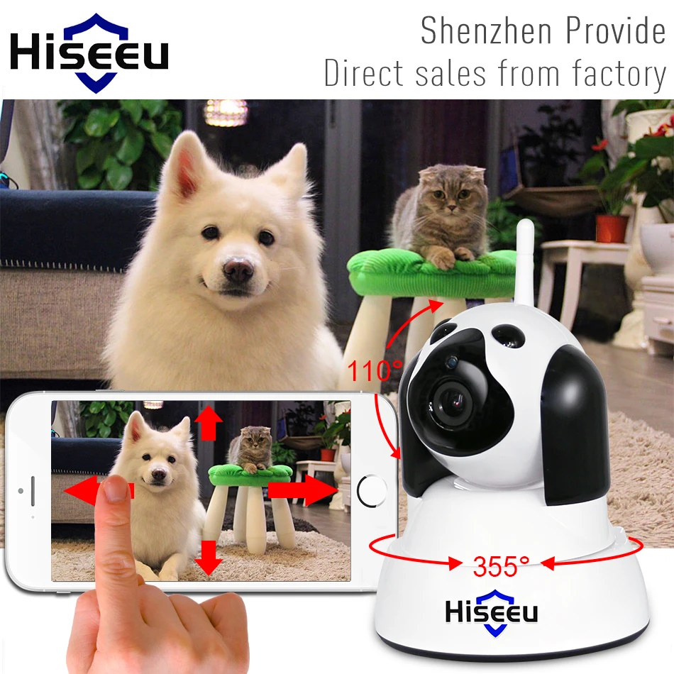 

hiseeu Home Security IP Camera Wi-Fi Wireless Smart Pet Dog wifi Camera video Surveillance 720P Night CCTV Indoor Baby Monitor