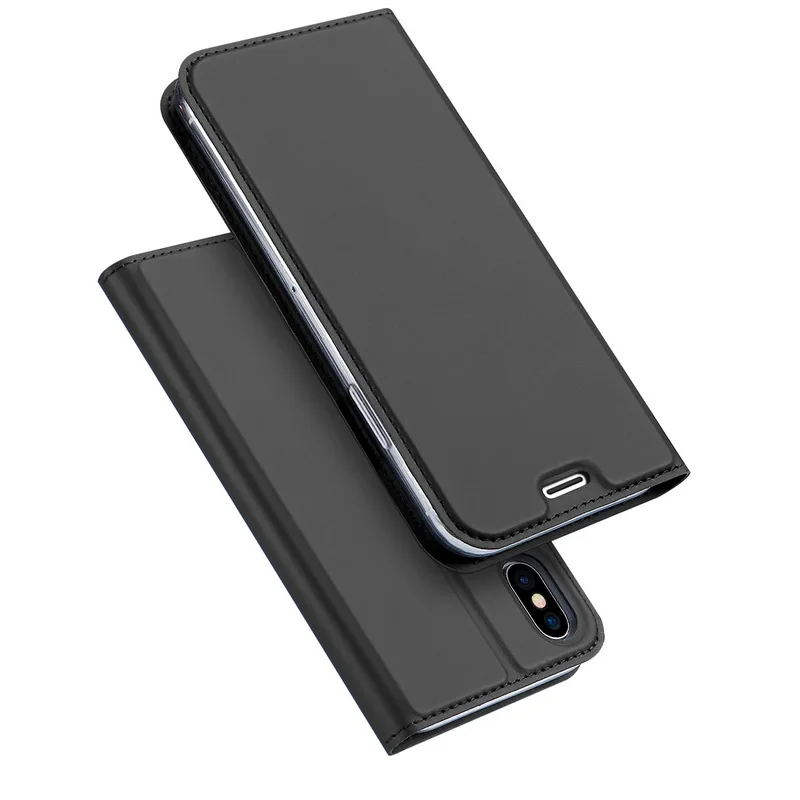 NOWAL Роскошный кожаный флип-чехол-Бумажник для телефона для iPhone X 10 8 Plus 6 6 S Plus 7 8 Plus Книга Стиль держатель для карт чехол-подставка, петля - Цвет: Grey