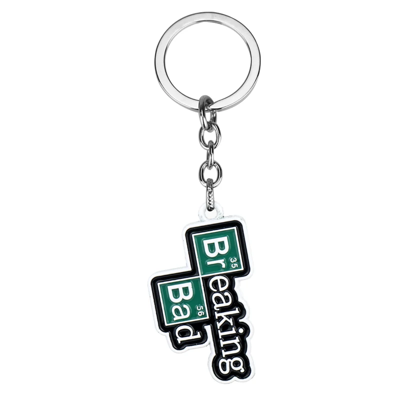 

TV Breaking Bad BA BR Logo Keychain Metal Heisenberg Mask Walter Cosplay Key Ring Chain Car Accessories Souvenir