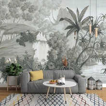 Beibehang пользовательские обои Европейский ретро Ностальгический ручная роспись тропический лес банан Пальма диван тв фреска фон 3D обои