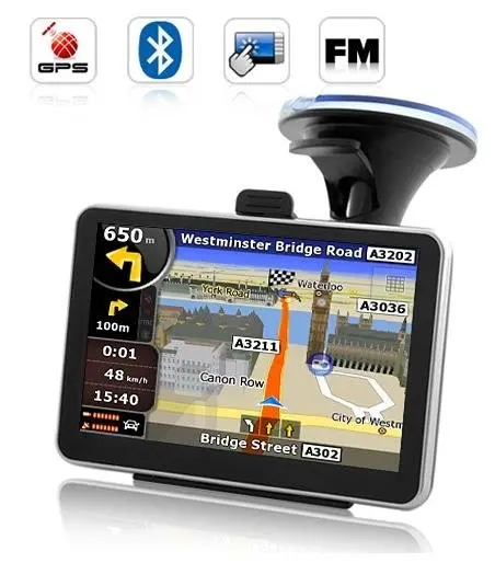 5 дюймов Автомобильный gps навигатор с Bluetooth и AV во внутренней 4 Гб нагрузки 3D Карта