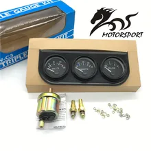 52mm Triple kit Oil Temp Gauge Water Temp Gauge Temperature Oil Pressure Gauge Sensor 3in1 Car Meter Auto Gauge