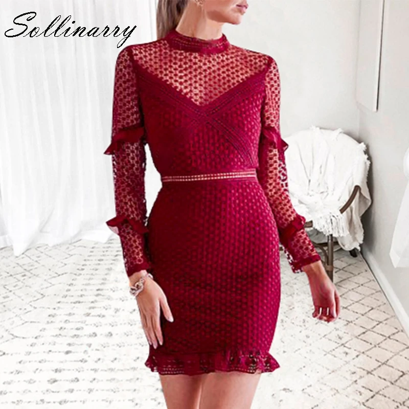 Sollinarry Hollow Out Double Layer Dress Long Sleeves White Lace Dress Women 2018 Autumn Casual Sexy Embroidery Dress Vestidos Sollinarry Hollow Out Double Layer Dress Long Sleeves White Lace Dress Women 2018 Autumn Casual Sexy Embroidery Dress Vestidos