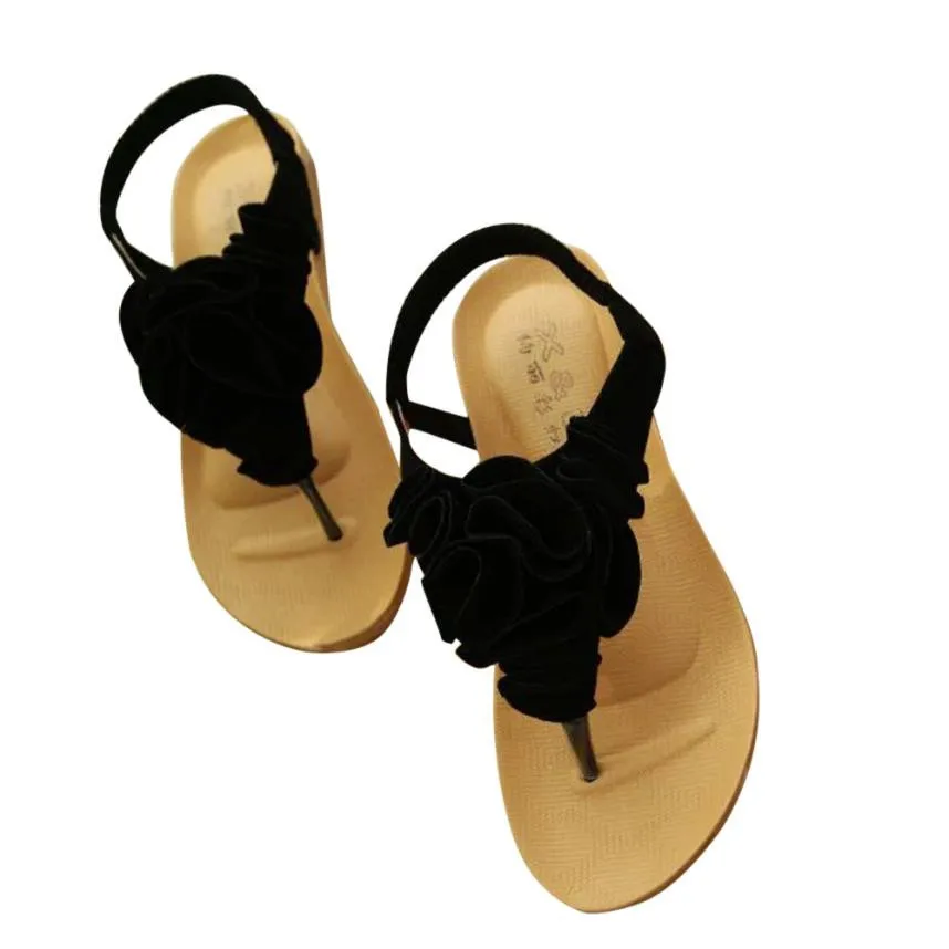 

Fashion Summer women Flower Bandage Bohemia Sweet sandals shoes Fashion Buckle Slope Sandals ladies beach sandals