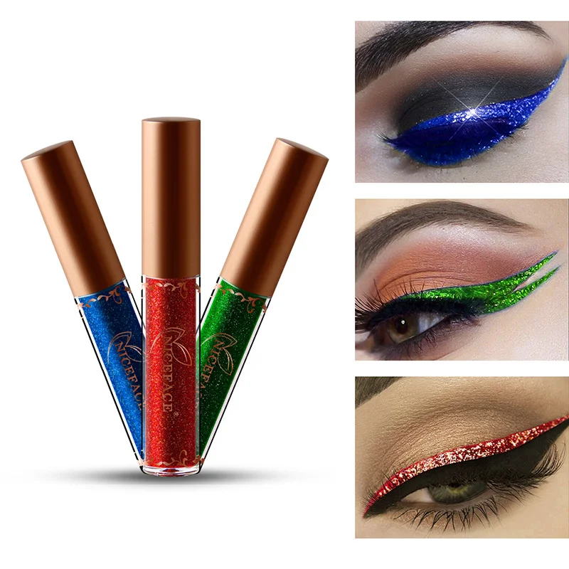 

Pearled Metallic Liquid Eyeliner Easy to Wear Shiny Diamond High Pearlescent Waterproof Liquid Eyeliner TSLM1