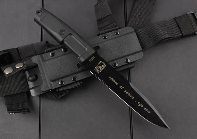 VENOM Camping Tactical Knife,N690 Blade Rubber Handle Hunting Fixed Knife,Survival Knives.