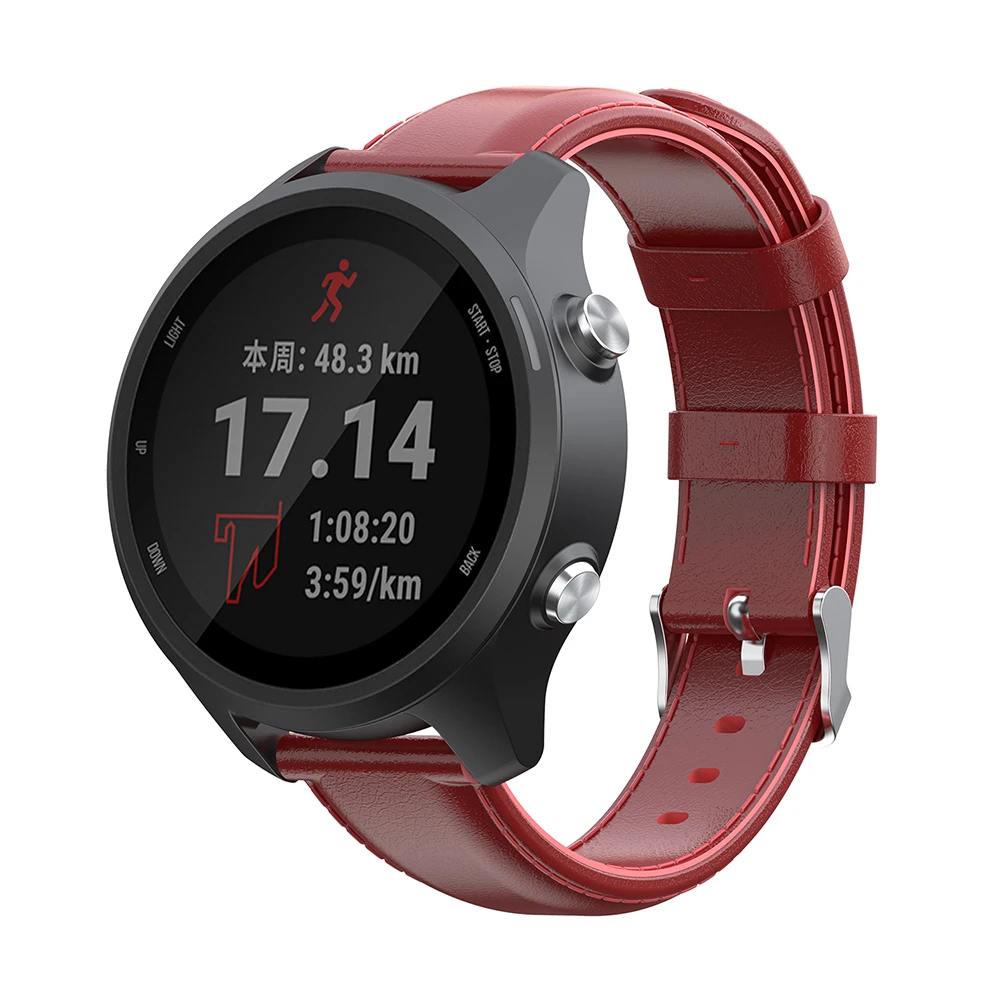 Ремешок для Garmin Forerunner245 645 Vivoactive3 Vivoactive 3 музыка Универсальный Масляный воск телячья кожа ремешок 20 мм умный Браслет