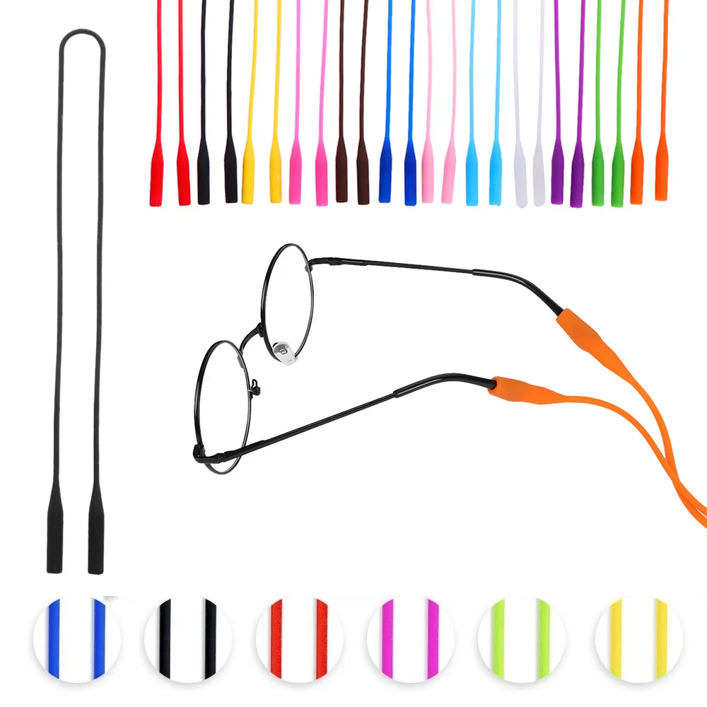 

2Pcs Silicone Eyeglasses Straps Glasses Sunglasses Chain Sports Band Cord Holder Elastic Anti Slip Spectacles String Ropes