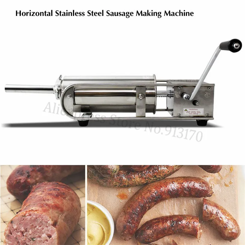 7l Horizontal Stainless Steel Sausage Stuffer Filler Machine Meat