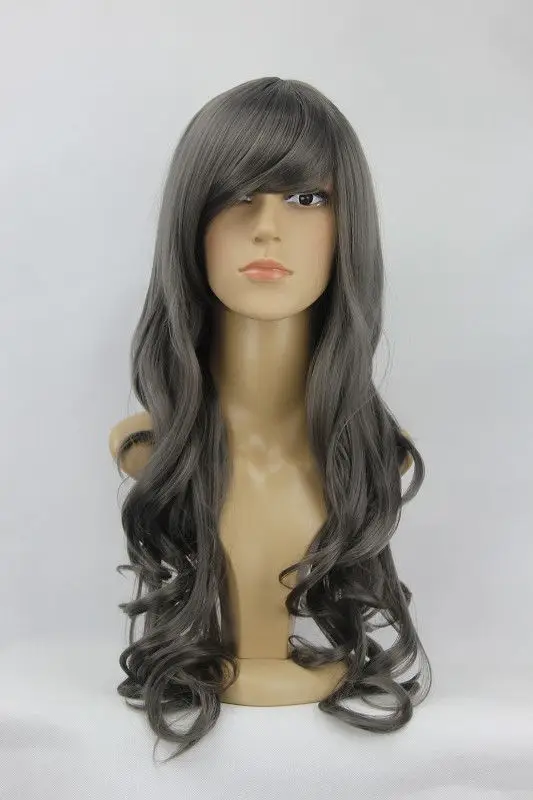 Нью косплей длинными вьющимися темно серый женщин парик|cosplay wig black|cosplay party wigswig