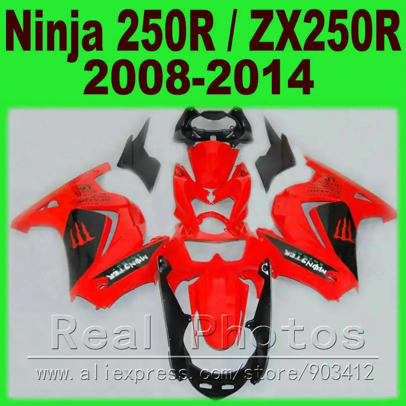 

Red Monst for Kawasaki 250R Fairings kit Ninja ZX 250 2008 2009 2010 2011 2012 2013 2014 EX250 08 - 14 fairing kits I9L3