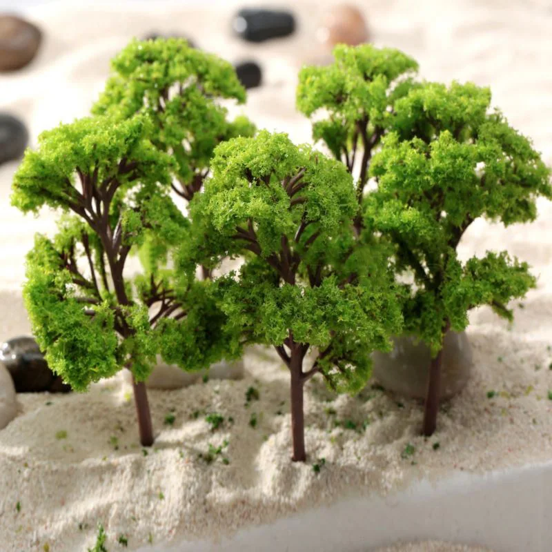 Park Wargame Scenery Diorama 12cm Model Trees Plastic Green Landscape 10pcs Banyan Train Architecture Accessories