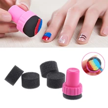 5 قطعة/المجموعة DIY مسمار الفن تصميم ختم الاكسسوارات مسمار أدوات 1 الختام + 4 للتغيير الإسفنج الظل نقل جديد النساء الأزياء(China)