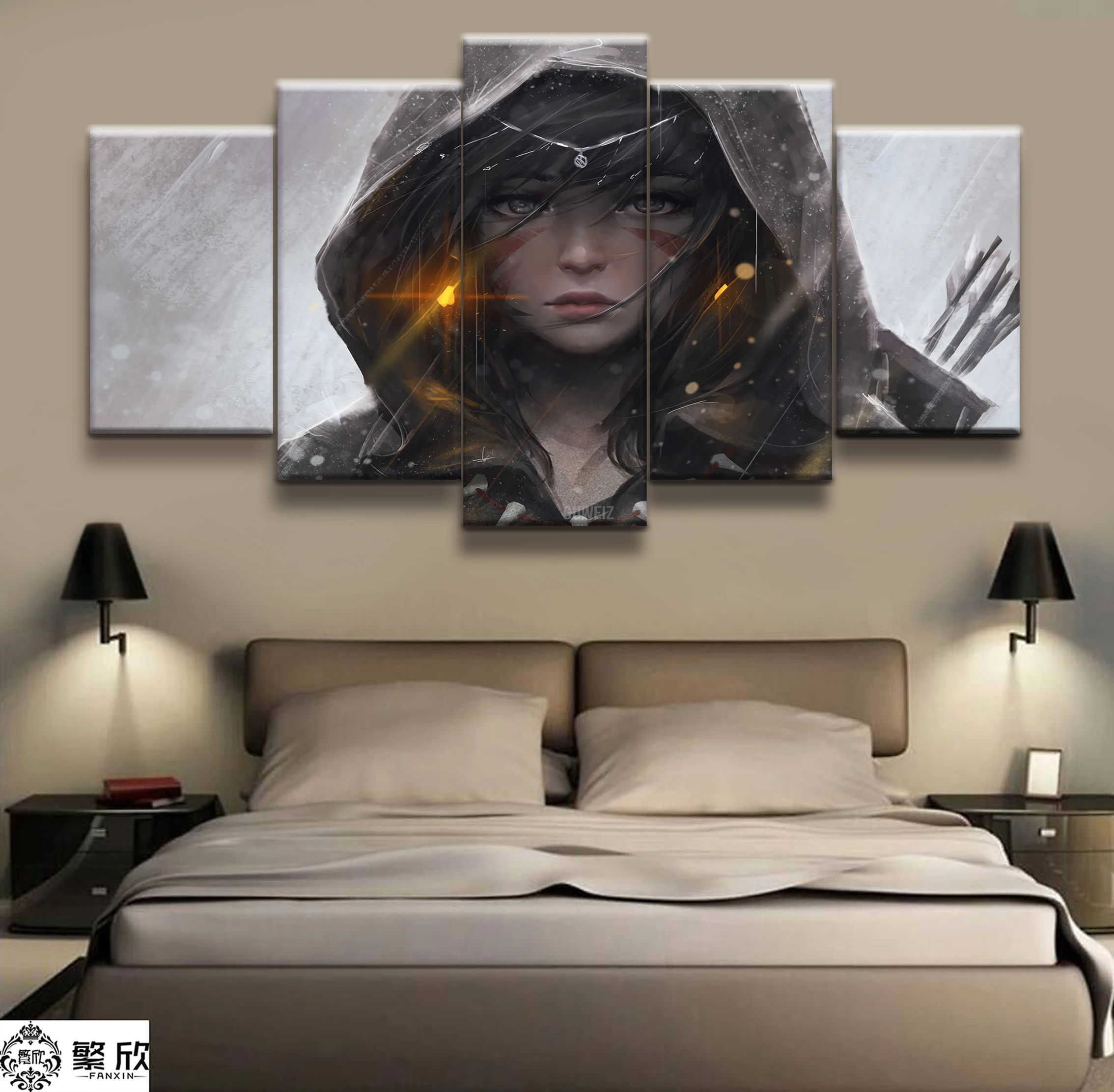 

Hot Sales Without Frame 5 Panels Picture Princess Phantom Animation Posters Painting Artwork Wall Art Canvas Painting Wholesale