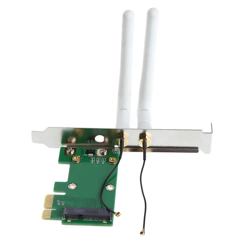Беспроводной адаптер Wi-Fi Mini PCI-E для PCI-E 1X настольный адаптер+ 2 антенны