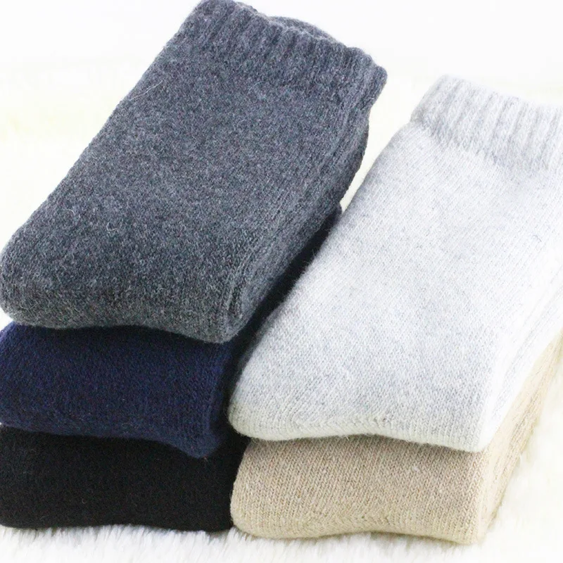 Горячая Распродажа 5 пар/лот мужские шерстяные носки мужские теплые носки плюс бархатные толстые однотонные Бесплатная доставка
